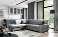 Coltar extensibil stanga 4 locuri ELTAP, BR52, Bergen, 247x214x83 cm, lemn/poliester, gri