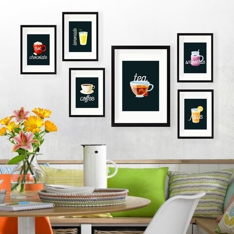 Set 6 tablouri decorative, SET_087, Lulu, 24×29 cm/24×44 cm, plastic 24x29