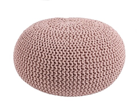 Fotoliu puf Weave, Bizzotto, Ø80 x 35 cm, 100% bumbac, roz 100 imagine model 2022