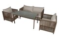 Set gradina/terasa 4 piese, My Interior, Mana, rattan/aluminiu, maro