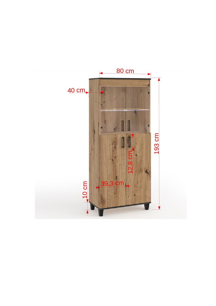 Dulap de bucatarie ADRK, Pola 05, 80x40x193 cm, PAL laminat, artisan — imaginea 2