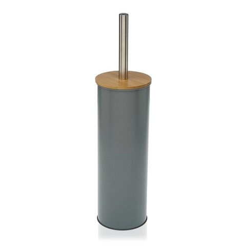 Perie pentru toaleta cu suport joan, versa, Ø9.5x38 cm, metal, gri