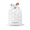 Set 20 saci de gunoi, Brabantia, NewIcon PerfectFit, marimea X, 10-12 L, nailon, alb