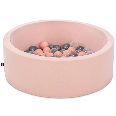 Piscina cu bile, Bubble Pops v14, 150 bile, Ø85 x 30 cm, bumbac/plastic, roz 150