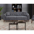 Canapea extensibila cu 3 locuri, Unique Design, 867UNQ1529, Lemn de carpen, Albastru