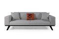 Canapea extensibila 3 locuri, Artie, 560ARE2916, Lemn de fag / PAL, Gri deschis