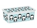 Cutie depozitare cu capac, KIS C-Box Cute Animals Penguin  XS, 6 L, plastic