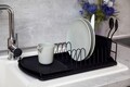 Scurgator pentru vase, Wenko, Basic Black, 26.5 x 11 x 47.5 cm, metal