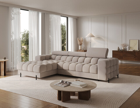Coltar extensibil dreapta 3 locuri ELTAP, LT-18SO, Felro, 285x181x93 cm, lemn/poliester, bej