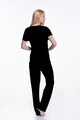 Pijama cu pantaloni lungi dama, Luisa Moretti, LMS-3045, 100% bambus, negru, marimea 38/40 - M