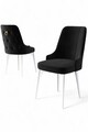 Set scaune 2 piese, Charlotte, Newa, Alb/Negru