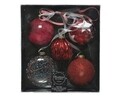 Set 5 globuri Berry Red, Decoris, sticla, rosu