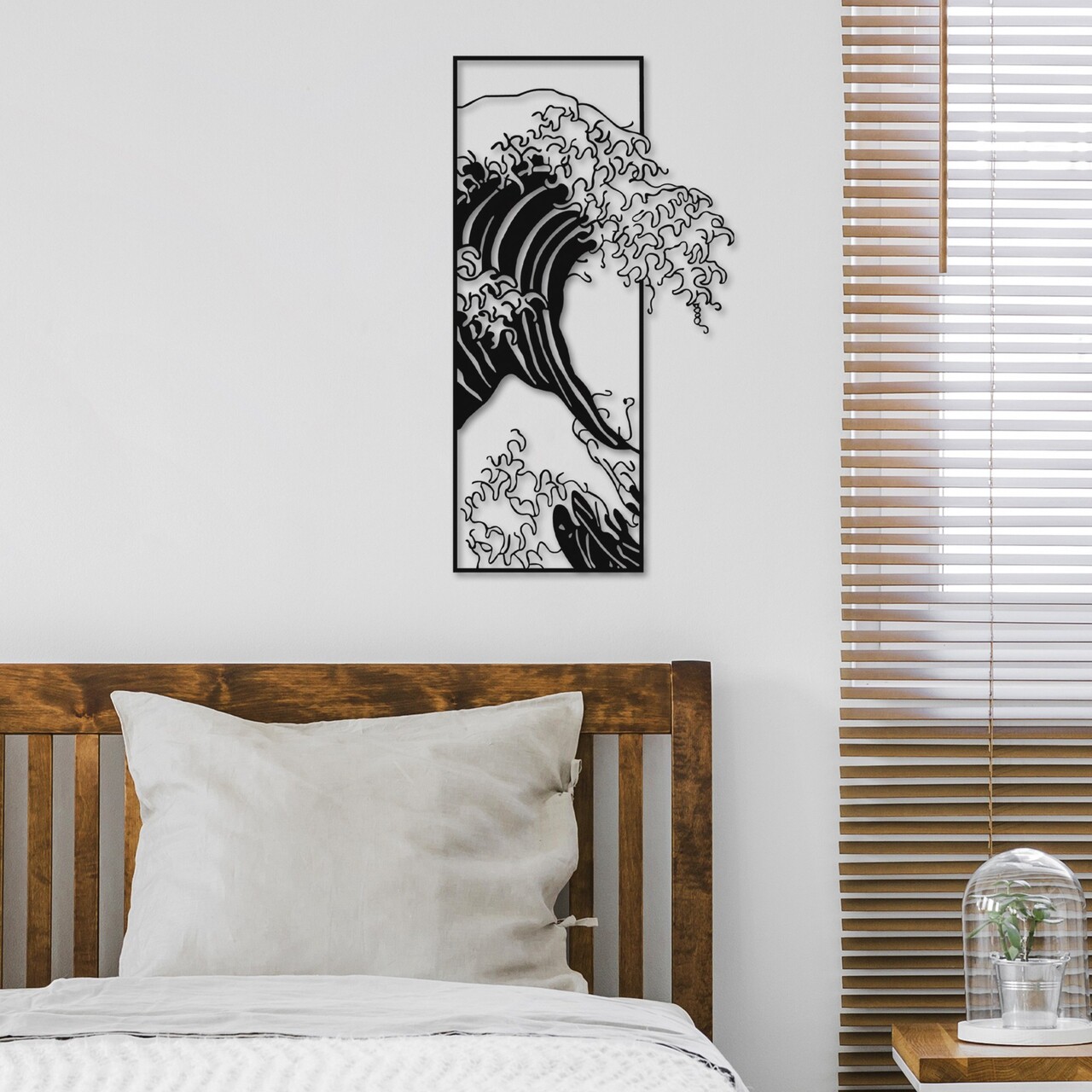 Decoratiune de perete, Waves 3, Dimensiuni: 34 x 62 cm, Negru - view 2