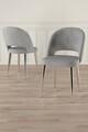 Set scaune 4 piese, Charlotte, Pane, Gri/Crom