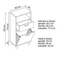 Dulap multifunctional, Hanah Home, 2507, 60x115x35 cm, PAL MELAMINAT, Antracit / Pin Atlantic
