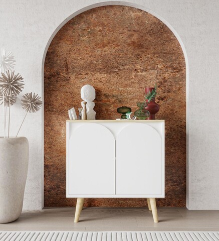 Consola, Hanah Home, Venezia 75, 76x80x30 cm, PAL, Stejar Safir / Alb