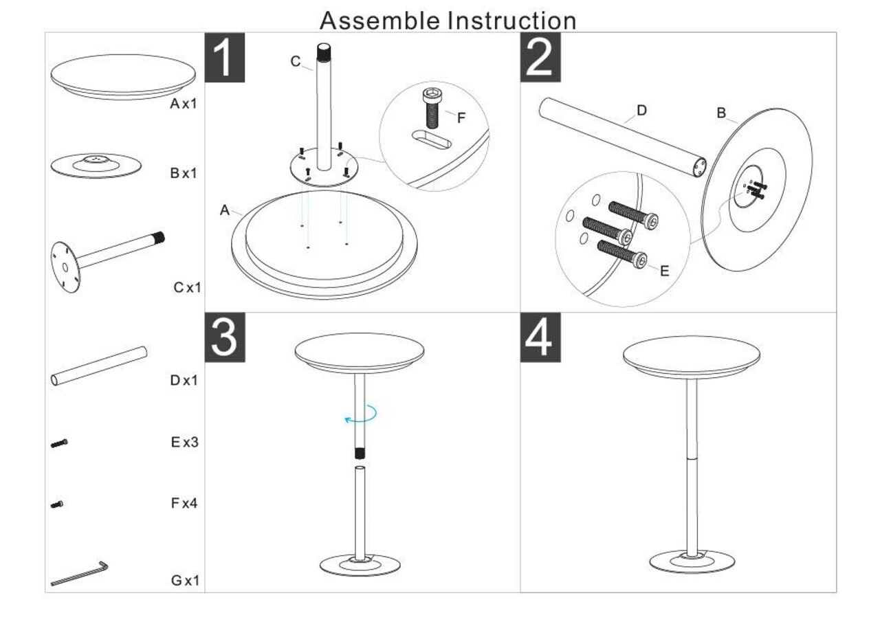 Masa de bar, Mauro Ferretti, Simply, 60x103 cm, metal/imitatie de marmura, auriu/alb - imagine 6