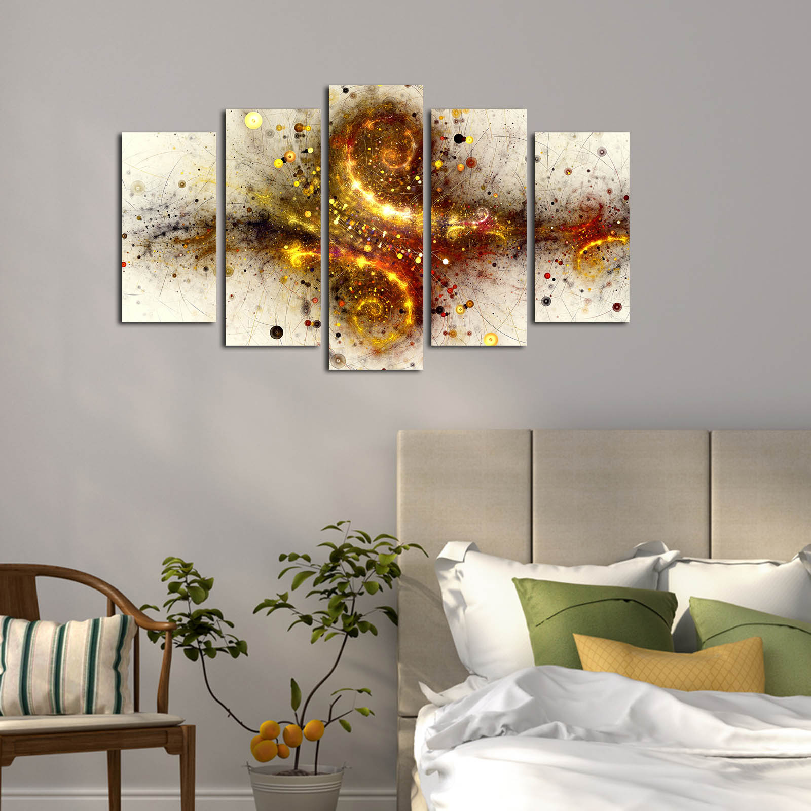 Tablou decorativ MDF, 5ABSMDF-8, 20 x 60 cm, Multicolor