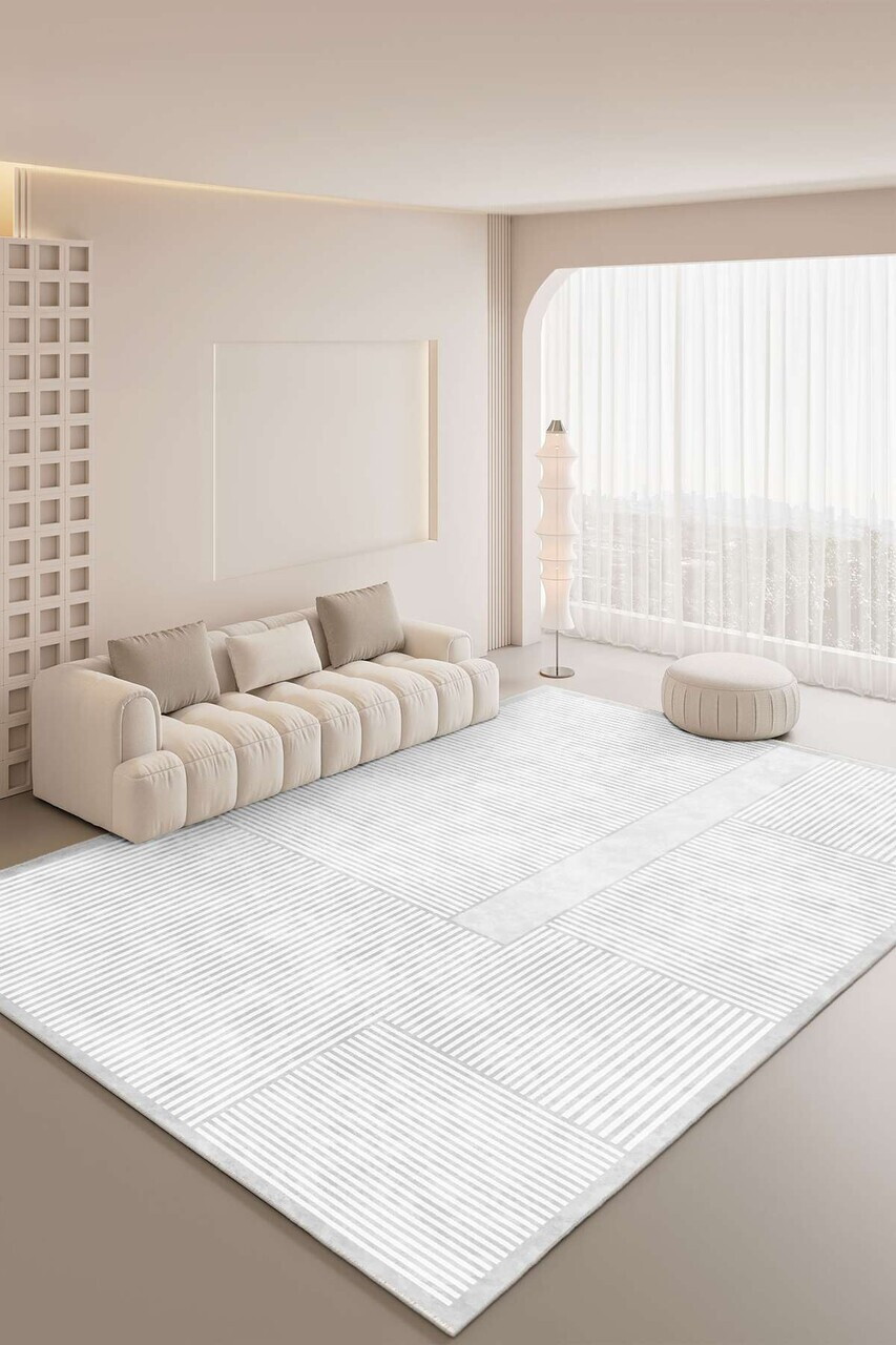 Covor, Sftkece032, 100x300 cm, Poliester, Alb — imaginea 4