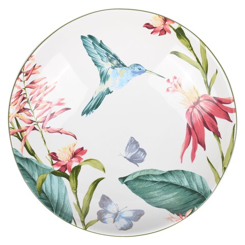 Farfurie supa, colibri, 22 cm Ø, portelan, multicolor