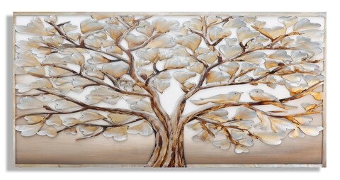Tablou decorativ tree alluminium -b, mauro ferretti, 120x60 cm, canvas pictat manual, multicolor
