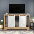 Comoda TV, Retricy, Ahris, 140x35x85 cm, PAL, Stejar / Alb