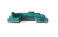 Coltar extensibil stanga 6 locuri ELTAP, Rod-18, Rodrigo, 345x202x90 cm, lemn/poliester, albastru/gri