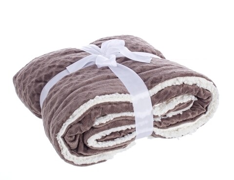 Patura Fluffy, Bizzotto, 130 x 160 cm, poliester, maro