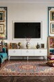 Comoda TV, Hanah Home, Demet, 180x53x30 cm, Stejar Safir / Alb