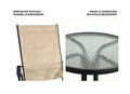 Set mobilier de gradina 3 piese Texas, Heinner, 60x71 cm/56x68x105 cm, otel/sticla/textil, bej/negru