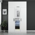 Dulap pentru haine, Minerva, Kale 3 Kapak Aynalı 235, 135x235x52 cm, PAL, Alb