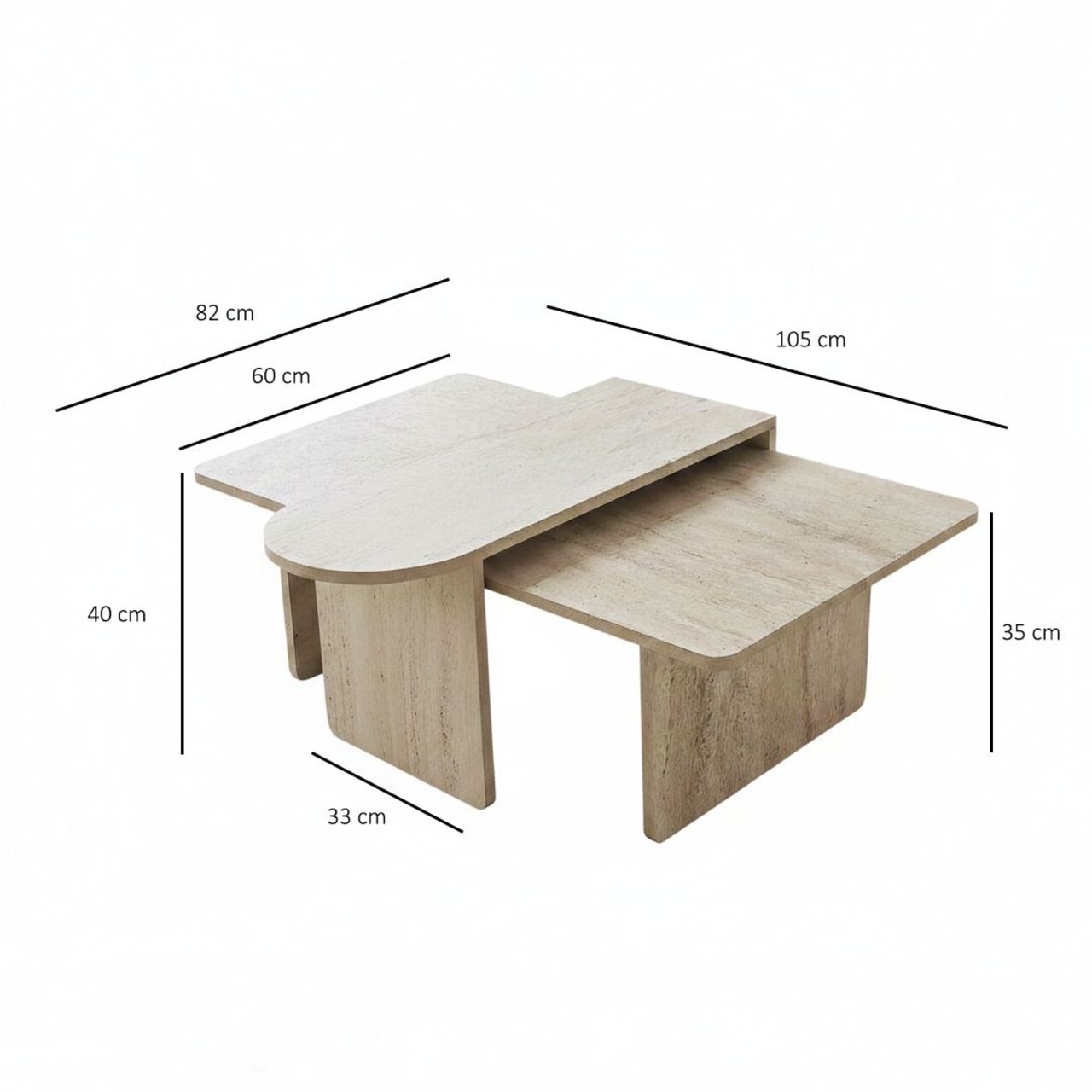 Set masute de cafea, Hanah Home, Paris, Bronz / Travertin - imagine 7