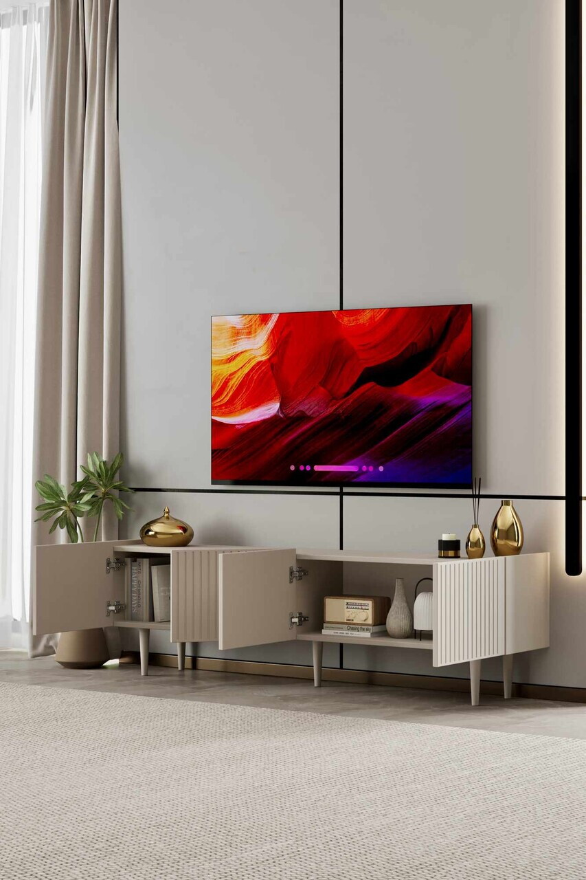 Comoda TV, Hanah Home, Capella 160, 160x50x29 cm, MDF, Gresie - view 3