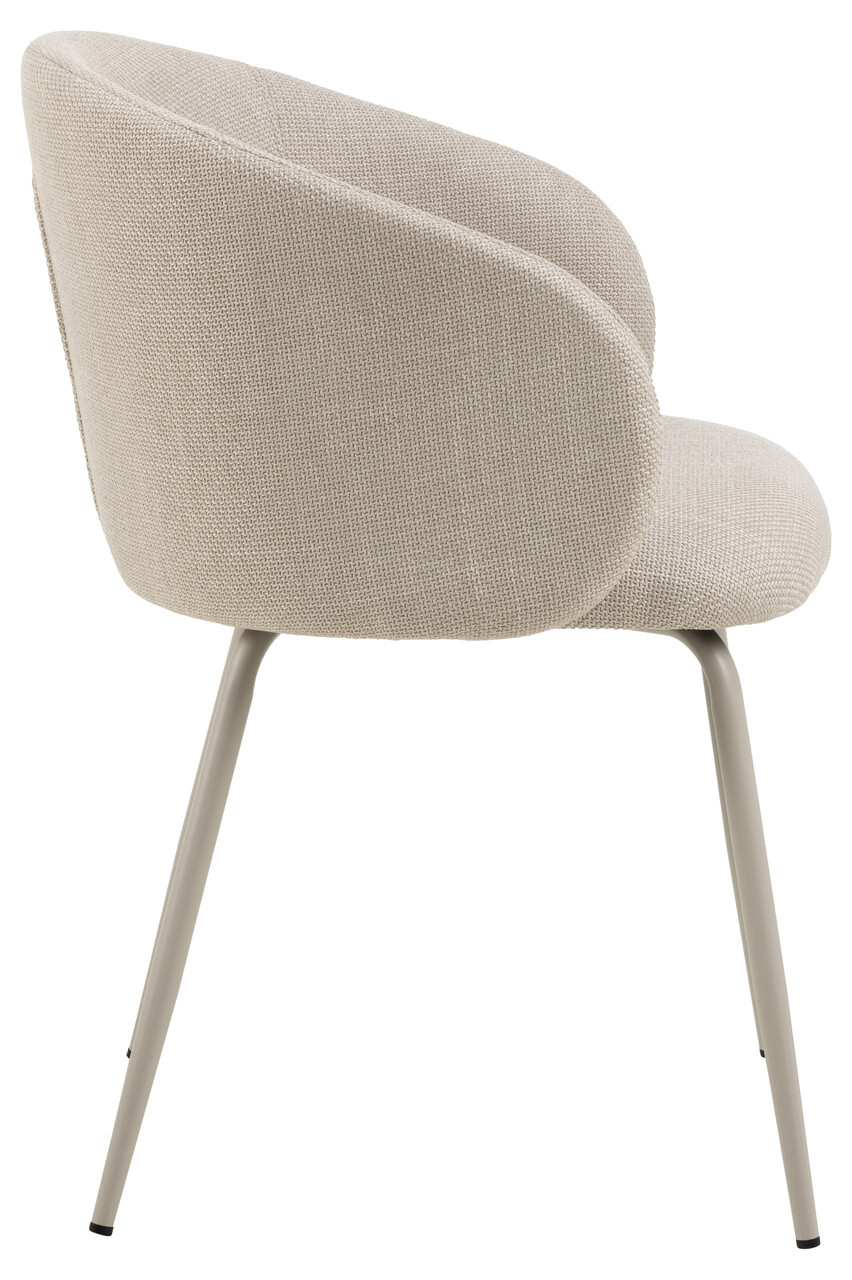 Scaun Eleanor, Actona, 55.5x55x79 cm, tesatura structurata/otel, bej/gri - view 9