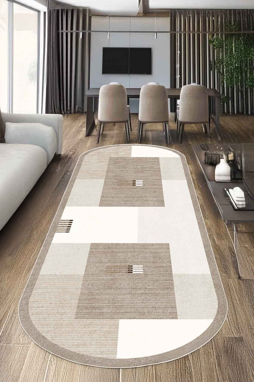 Covor, CLR-7376-HALI-30, 60x200 cm, Poliester, Bej