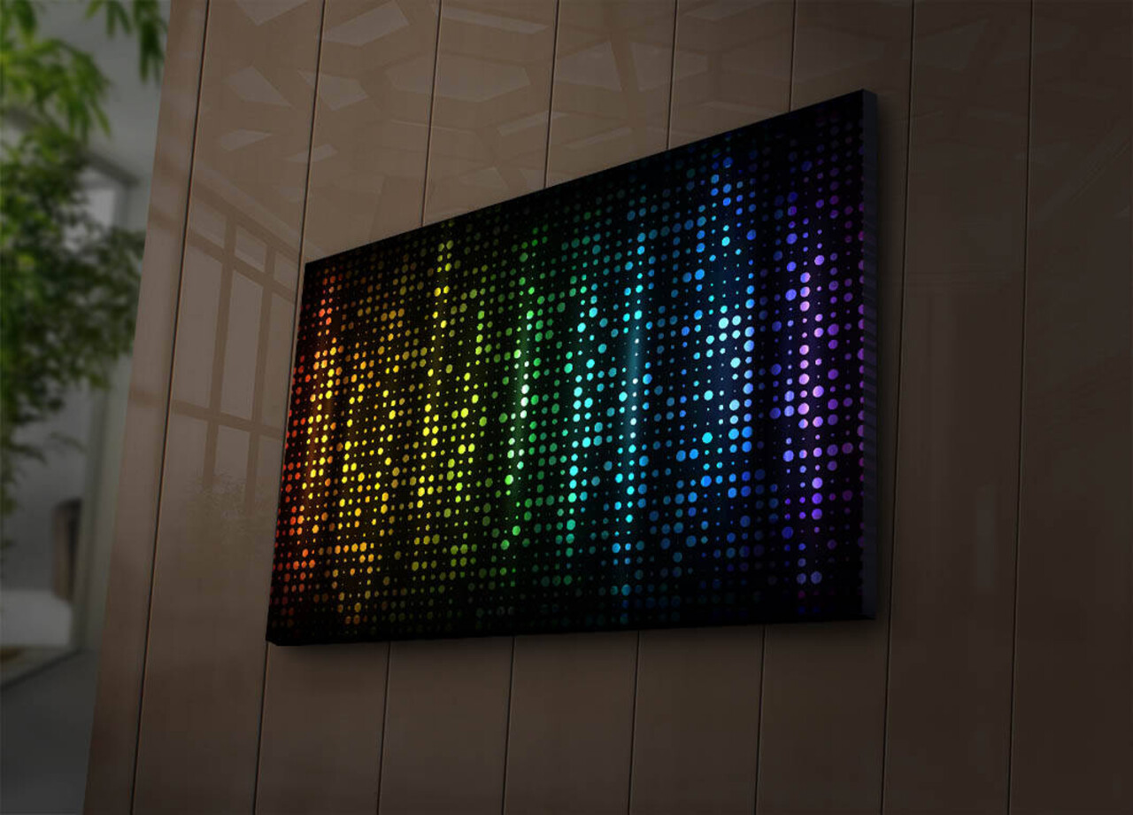Tablou decorativ cu lumina LED, 4570İACT-37, Dimensiune: 45 x 70 cm, Multicolor - view 3