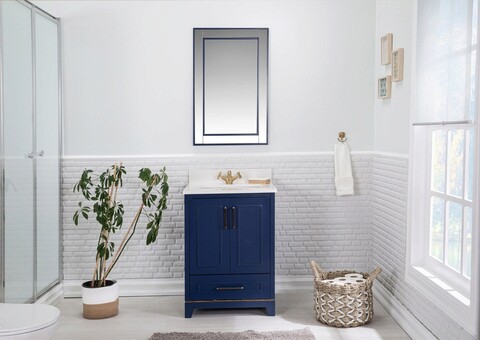 Set mobilier de baie (2 piese), jussara, ontario 24, albastru inchis