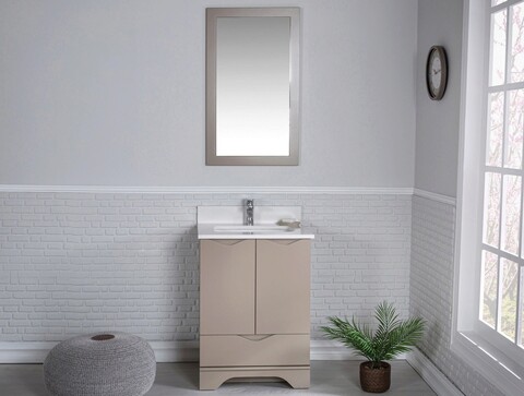 Set mobilier de baie (2 piese), Jussara, Teton 24, Cappuccino 24