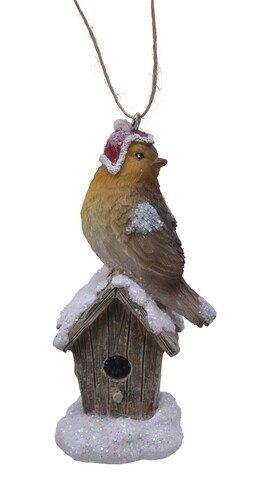 Glob Bird birdhouse, Decoris, 4.5x5x10 cm, poliester, multicolor