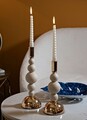 Set 2 suporturi de lumanare Bolly, Mauro Ferretti, 10x24 cm, 10x29.5 cm, fier, crem/auriu