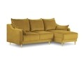 Coltar extensibil reversibil, Pansy, Mazzini Sofas, 4 locuri, cu lada de depozitare, 220x150x90 cm, catifea, galben