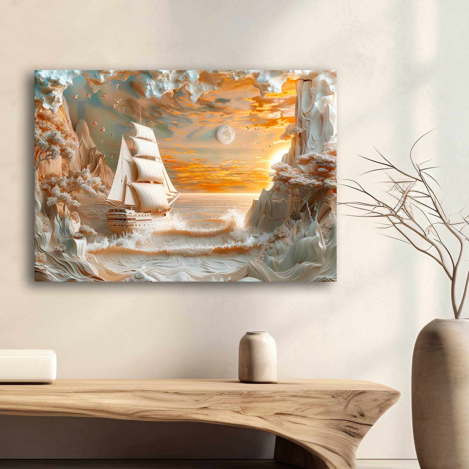 Tablou decorativ, 70100Wabisabi-031, Material: 100% PÂNZĂ DE POLIESTER, Multicolor