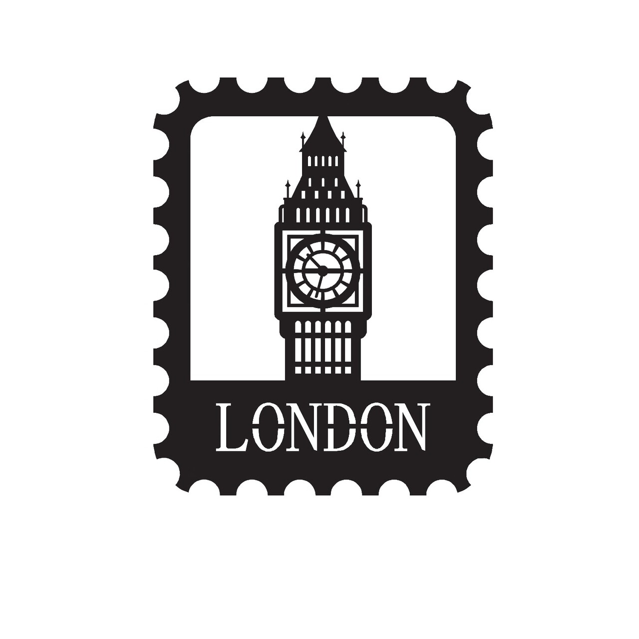 Decoratiune de perete, London Stamp, Dimensiune: 30 x 37 cm, Negru - view 3