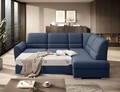 Coltar extensibil dreapta 3 locuri ELTAP, RT-40GO, Siber, 270x186x93 cm, lemn/poliester, albastru inchis