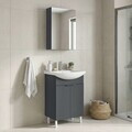 Set Dulap de Baie cu Chiuvetă și Oglindă (2 Piese), Hanah Home, Purus 55, Antracit mat