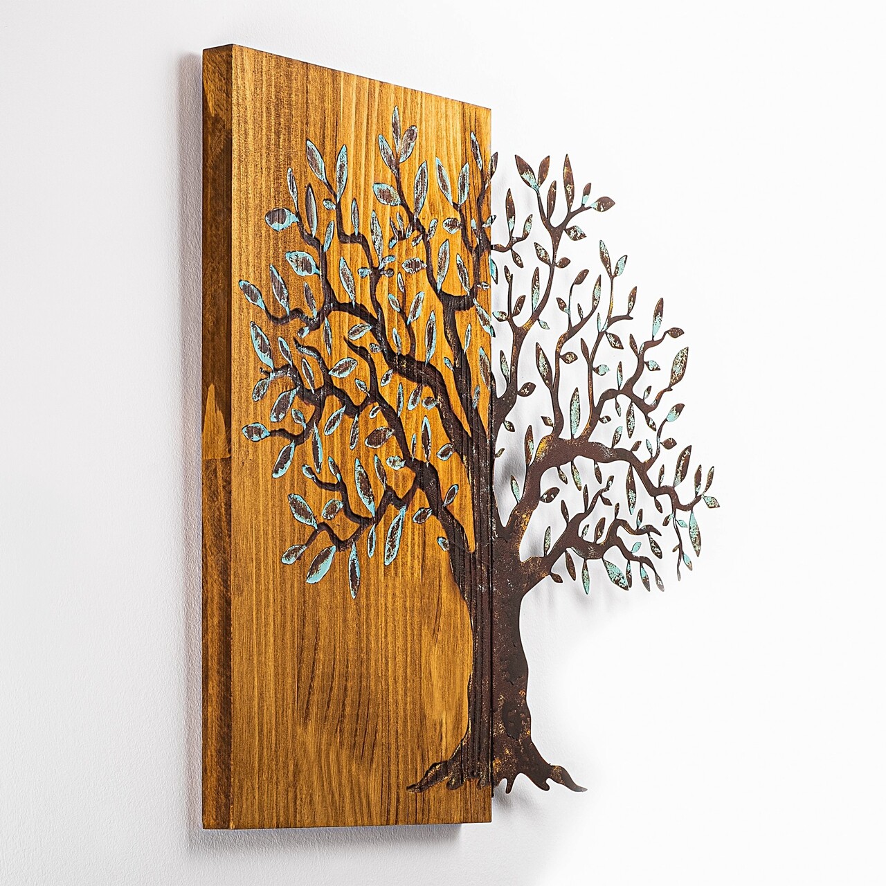 Decoratiune de perete, Mysterious Tree, Lățime: 60 cm Înălțime: 58 cm Adâncime: 3 cm, Multicolor - view 7