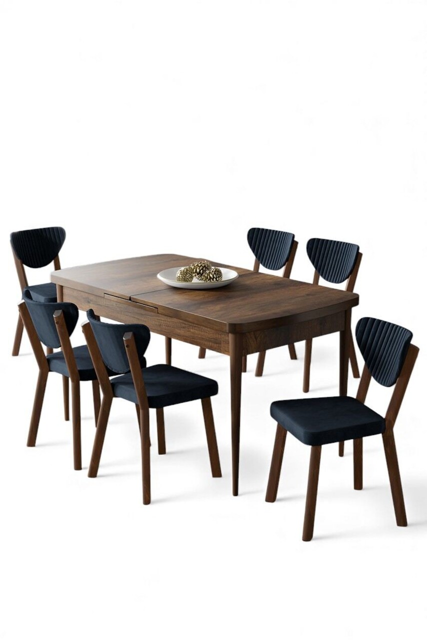 Set masa extensibila si scaune, Hanah Home, Exve, Baroc / antracit - view 2