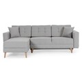 Coltar extensibil reversibil 3 locuri ELTAP, AsgL-01, Asgard, 248x162x93 cm, lemn/poliester, negru
