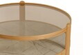 Masuta de cafea, Hanah Home, Golf 100, 100x48x100 cm, LEMN MASIV DE STEJAR, Stejar / Marmură gri
