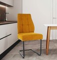 Scaun April Vardo, Signal, 42x45x94 cm, textil/otel, mustar/negru